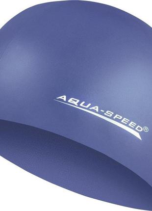 Шапка для плавання aqua speed mega 100-10 синій уні osfm