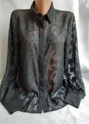 Блузка 🖤 рубашка органза шифон прозрачная цветочный принт