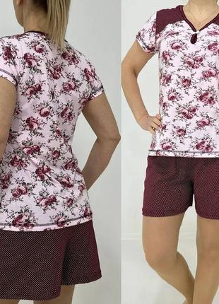 Пижама женская футболка с шортами5 фото