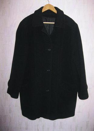 Молодежное черное шерстяное пальто oversize (оверсайз) (80% lana virgin wool)2 фото