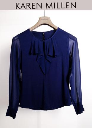 Блуза премиального бренда с прозрачными рукавами karen millen4 фото