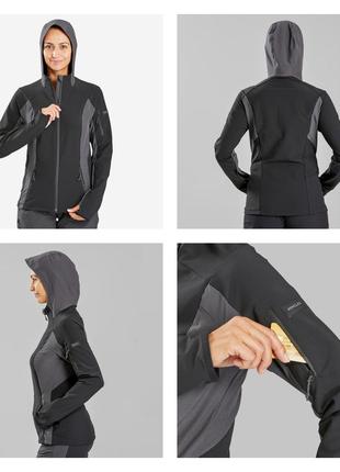 Forclaz от decathlon легкая куртка софтшел softshell ветрозащитная трекинговая10 фото