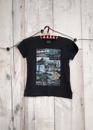 🎁 футболка черная с принтом levi's подростковая