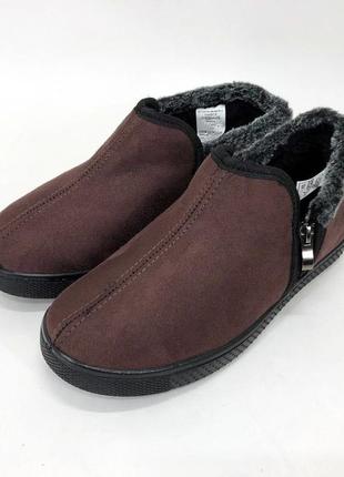 Ботинки на осень утепленные. размер 45, тапочки домашние сапожки. цвет: коричневый1 фото