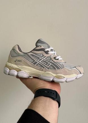 Asics gel-nyc beige grey7 фото