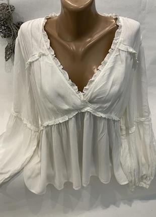 Натуральна біла сорочка, віскоза