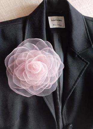 Цветок роза броши из фатина ручная работа2 фото