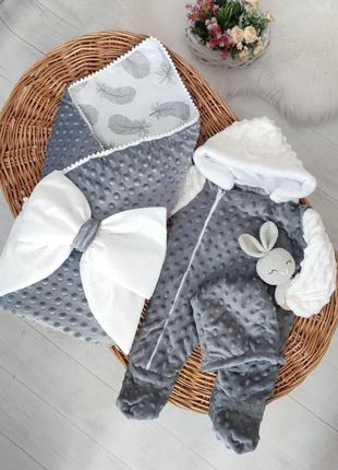 Плюшевий конверт + чоловічок з шапочкою на весну/літо