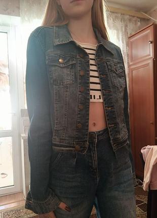 Джинсовий піджак tally weijl в ідеальному стані. розмір м.3 фото