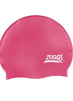 Шапочка для плавання zoggs silicone cap plain рожева