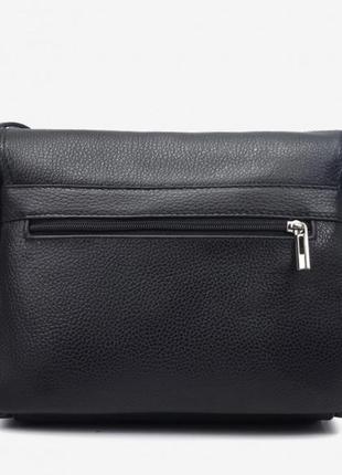 Сумка жіноча чорна шкіряна чорна сумка із натуральної шкіри virginia conti2 фото