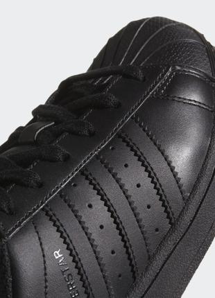 Оригінальні кросівки adidas superstar  all black5 фото