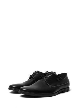 Кожаные черные мужские туфли6 фото