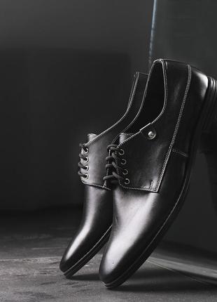 Кожаные черные мужские туфли2 фото