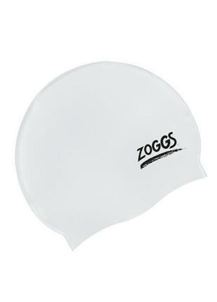 Шапочка для плавання zoggs silicone cap біла1 фото