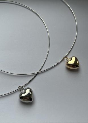 Чокер струна жесткий чокер подвеска серденько
