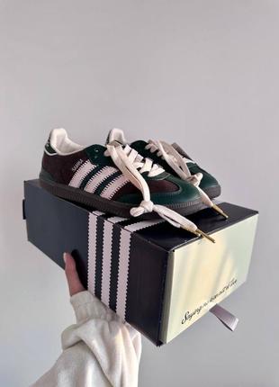 Адидас самба кеды зеленые adidas samba x notitle green / brown7 фото