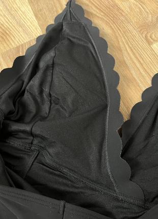 H&m купальник танга бикини на завязках черный купальник с рюшами безшовный4 фото