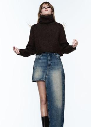 Джинсова спідниця міді zara