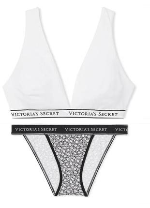 Комплект бело-черный базовый оригинал victoria’s secret