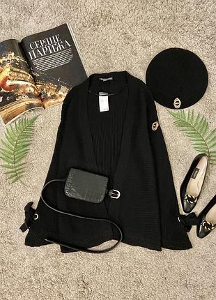 Актуальний кардиган із рукавами кльош із зав'язками оверсайз №16