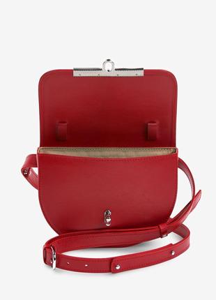 Женская сумка полукруглая натуральная кожа красная bridget9 фото