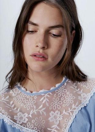 Блузка zara хлопок