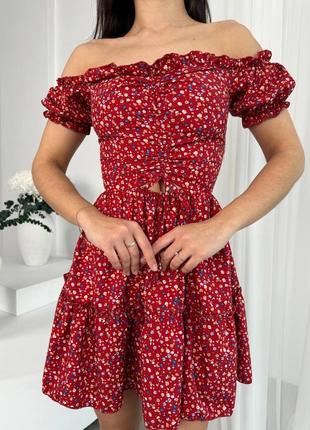 Платье мини с рюшами софт10 фото