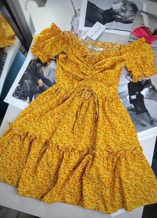 Платье мини с рюшами софт7 фото