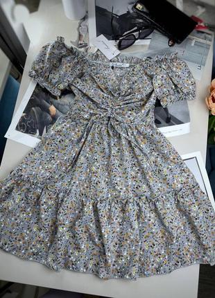 Платье мини с рюшами софт5 фото