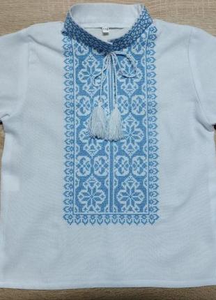 Сорочка з коротким рукавом вишита вишиванка для хлопчика