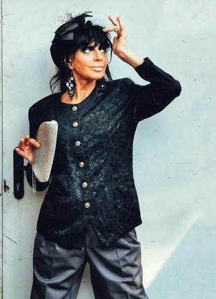 Винтажный жаккардовый жакет пиджак блейзер вискоза kelly stevens