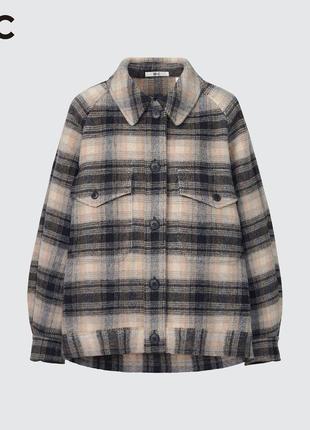 Тепла куртка-сорочка uniqlo оверсайз