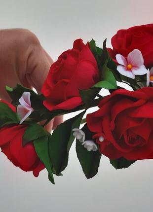 Ободок з трояндочками з фоамирана5 фото