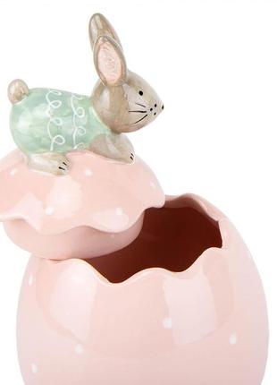 Керамическая конфетница "милий кролик", 500 мл пасхальная посуда, декор на пасху2 фото