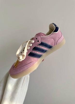 Женские кеды adidas samba x notitle pink/navy/адидас самба розовые/женская демисезонная обувь на лето, весну, осень7 фото