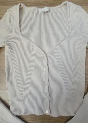 Продам женский топ, кофту, лонгслив в рубчик  h&m, xs,8 фото