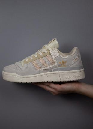 Кроссовки кроси кросівки кросы кроссівки adidas forum 84 low “off white” grey beige адідас форум6 фото