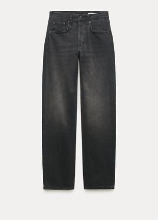 Джинсы zara с zw collection straight-leg high-waist full length jeans