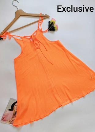 Женская оранжевая легкая парео / сарафан на завязках от бренда exclusive1 фото