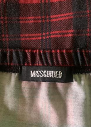 Спідниця міді missguided у червоно-чорну карту шотландку розмір 10-12/s m l6 фото