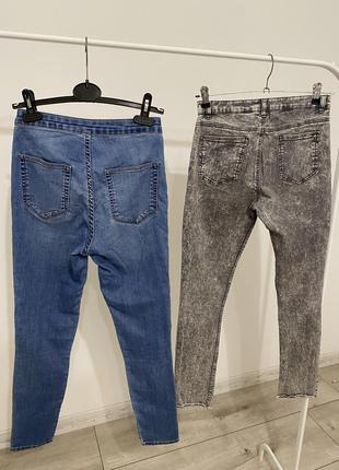 Джинсы серые / джинсы синие с зелеными лампасами 100 грн за 2 пары2 фото