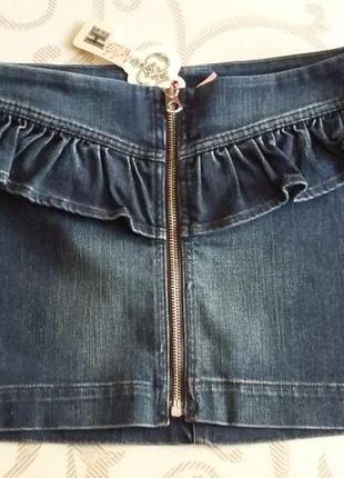 Юбка джинсовая с баской, италия4 фото