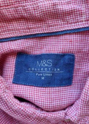 Сорочка льон m&s червоно-біла6 фото