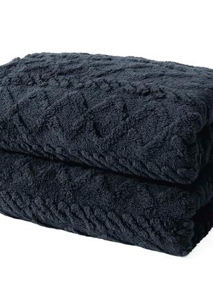 Пухнастий плед покривало косичка 15х×200 см