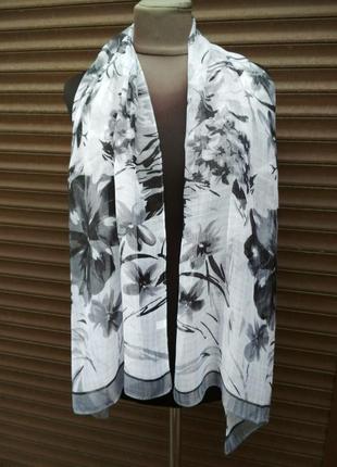 Красивий шарф жіночий, весняний, легкий, льон 150х50см, гарна якість