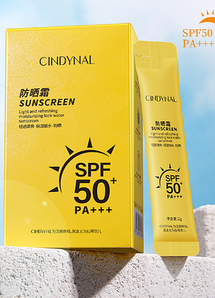 Набор солнцезащитных кремов для лицика cindynal suncreen spf 50+pa+++, 20 стиков х 2 грамм