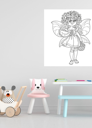 Вінілова інтер'єрна наклейка-разукрашка декор самоклеюча з оракалу на стіну (шпалери) в дитячу "фея"