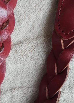 Длинный ремень из натуральной кожи плетеный