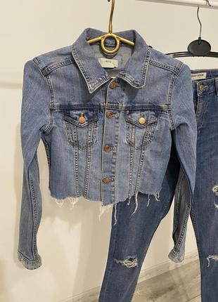 Джинсова куртка / укорочена джинсовка4 фото